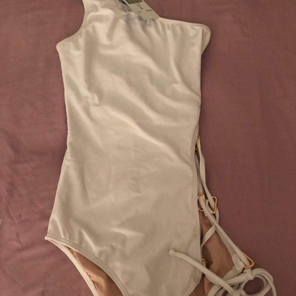 White one pc swimsuit